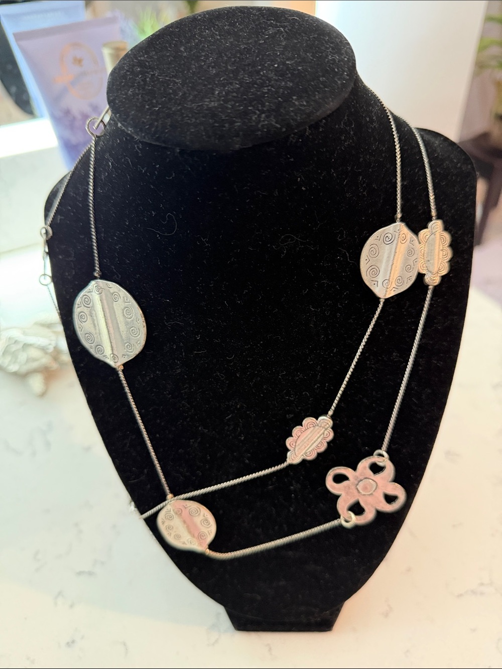 Source Unknown Silver-Tone Multishape Pendant Layered Necklace